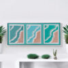 Acrylic painting triptych made on stretched canvas.