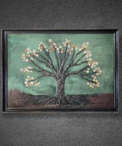 with wooden frame